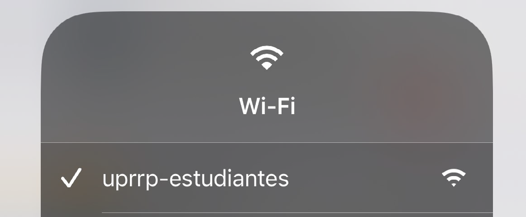 imagen de celular con la red de wifi de estudiantes